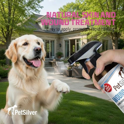 PetSilver Wound Spray, Silver Dog Wound Spray, Hot Spot, USA Made, 16 oz - size: 16 oz.