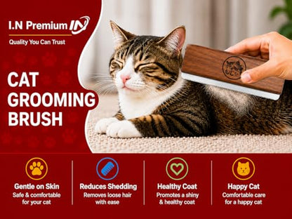 Original Deshedding Grooming Tools for Dogs, Cats & Horse Easy Ergonomic Wooden Groom pro Professional Brush Grooming Tool, Remove painlessly 95 Percent of Lose Hair Fur & Dirt (5 inch) - size: 5 Inch