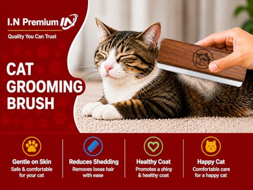 Original Deshedding Grooming Tools for Dogs, Cats & Horse Easy Ergonomic Wooden Groom pro Professional Brush Grooming Tool, Remove painlessly 95 Percent of Lose Hair Fur & Dirt (5 inch) - size: 5 Inch
