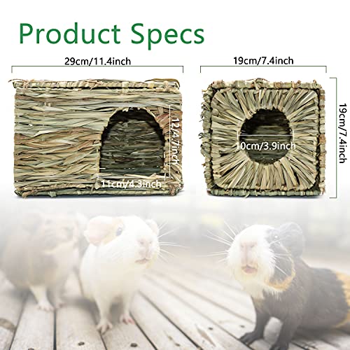 BWOGUE Large Guinea Pig Grass House, Guinea Pig Hideout, Foldable Straw Hut - size: 1 PACK