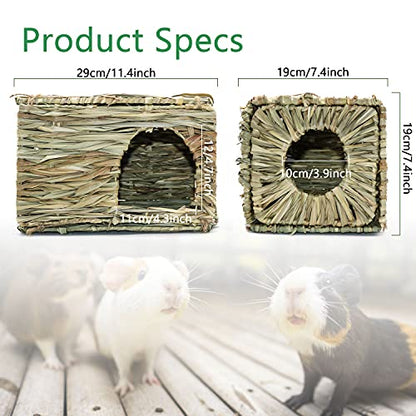 BWOGUE Large Guinea Pig Grass House, Guinea Pig Hideout, Foldable Straw Hut - size: 1 PACK