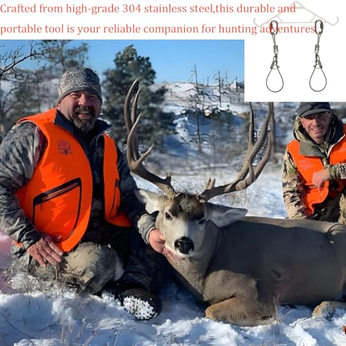 2-Packer Goat and Deer Hunting Hanging Tool Set 304 Stainless Steel Quick-Release Hoof Hook Designed for Rapid Skinning and Processing Easy-disassembly Construction Holds up to 1200 lbs