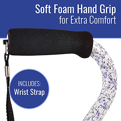 DMI Adjustable Designer Cane with Offset Handle - color: Tiny Flowers, size: 1 Count (Pack of 1)
