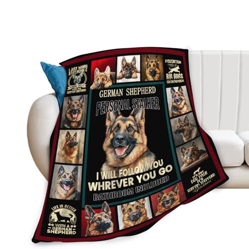 Dynova German Shepherd Blanket Cozy Plush Dog Lovers Gifts Throw Blankets Animal Fuzzy Flannel Fleece for Girls Boys Women Men 60"X50" - color: German Shepherd, size: 60"x50"
