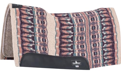 Classic Equine ESP Contour Blanket Top Pad, 3/4-inch, Latte-Peacock, 32 x 34