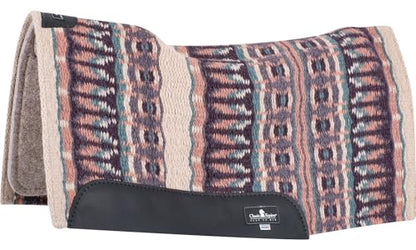 Classic Equine ESP Contour Blanket Top Pad, 3/4-inch, Latte-Peacock, 32 x 34