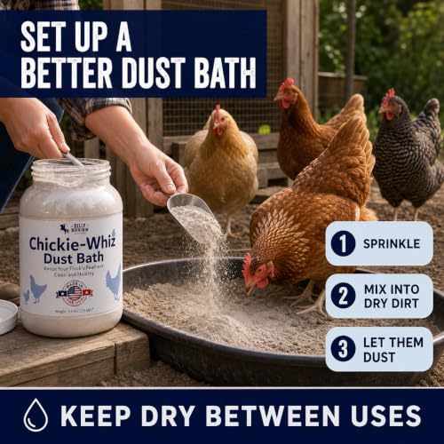 4 x 5.5lb Chickie Whiz Dust Bath, All-Natural Chickie Whiz Dust Bath Powder for Chickens for Healthier Chicken Eggs, Clean, Healthy Chickens Other Small Pet Animals by Billy Buckskin Co. - size: 4 x 5.5 LB