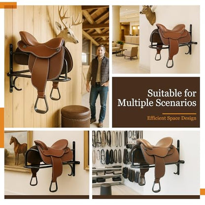 2Pcs Saddle Rack Wall Mounted 22.3 x 11.1 x 8.6 Inch for Horse - size: 2Pieces