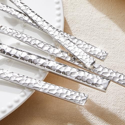 12 Piece Hammered Dinner Forks Set,18/10 Stainless Steel Forks, 8 Inch - size: 12-Piece
