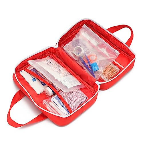 TOPASION Compact Empty First Aid Kit Bag Emergency Trauma Medical Pouch Travel Medicine Organizer Bag for Home, Camping, Traveling, Car (Blue) - color: Blue