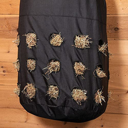 Dura-Tech Full Bale Hay Sack | Color Black | Horse Stable Essential | Full Bale Capacity | Slow Feed Design | Durable 1200D Fabric | Easy Hanging