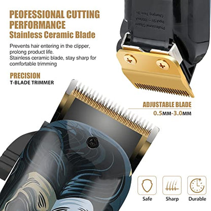 BESTBOMG® Professional Hair Clippers for Men, Clipper & Trimmer Set, Yellow - color: Yellow