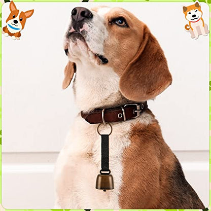 Moxweyeni 3 Pieces Loud Dog Collar Bells with Nylon Strap Pet Training Necklace Goat Bear Bell for Small Dog Collar Charm with Tracker Noise Animal Anti Lost Pet Pendant Accessories Decorative
