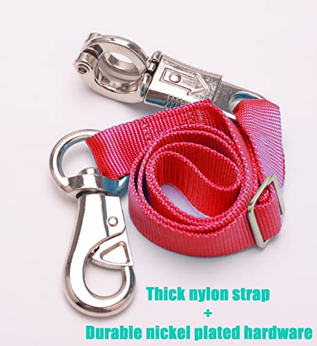 Adjustable Trailer Tie （2 Pack）-Horse Trailer Nylon Strap Tie，Adjusted from 25 to 37” - color: Red