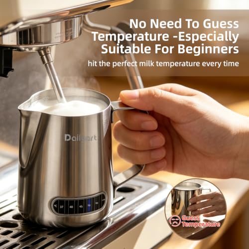 Dailyart Milk Frothing Pitcher 20oz Milk Frother Cup with Thermometer - size: 20.3 Ounces
