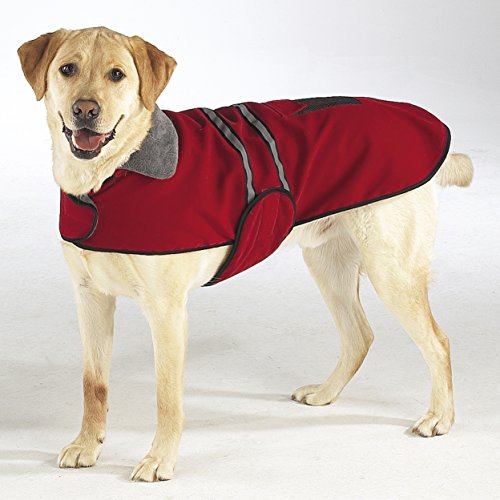 Casual Canine Fleece-Lined Reflective Dog Jacket for Safety, Red, Small - color: Red, size: Small