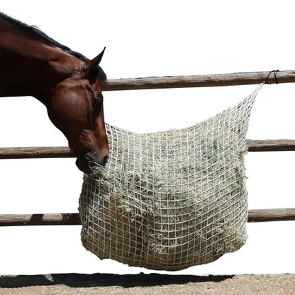 Freedom Feeder Mesh Net Two Day Slow Horse Feeder — Designed to Hold 50 lbs, 6 Flakes or 2 String Bale of Hay and Feed Horse for Two Days — Reduces Horse Feeding Anxiety and Behavioral Issues - size: 2"
