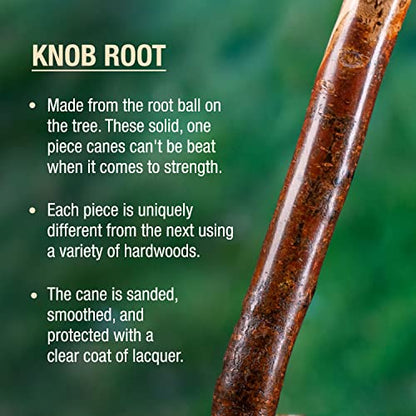 Brazos Wooden Walking Canes for Men and Women, Stable Walking Sticks for Seniors, Made in The USA - size: 37 Inch, style: Knob Root Hardwood 2