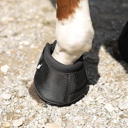 Dura-Tech Ballistic Bell Boots for Horses | Ballistic Nylon Outer | Neoprene Cushioning | Rub-Free Design | Secure Fit for Active Horses - size: Medium
