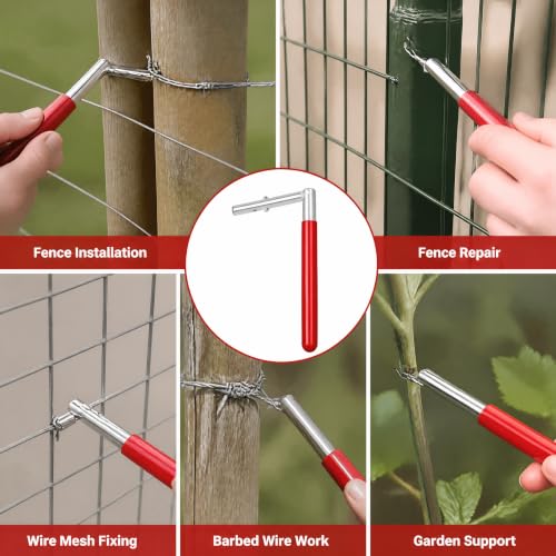 T-post Clips Tool, Fixing Fence Clip and Wire Steel Bender T-post Handheld Twisting Tool, Multi Functional Bender 2 pack,red - color: Red, size: 2 Pack