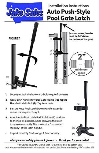 Push Style Pool Gate Latch for Chain Link 1-3/8" Gate Frames and 1-3/8" Gate Posts - CASE Qty 35 - size: 1-3/8" x 1-3/8" gate post - Case(35 Count)