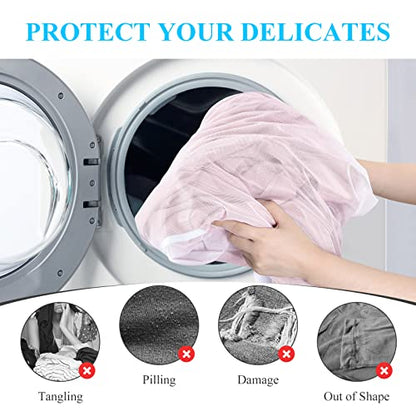 OTraki 20x24 Inch Laundry Bags Mesh Wash Bags 2 Pack Delicates Bag Lingerie Socks Sweater Washing Machine Mesh Laundry Bags for Travel Camping Don't Drying, Melting 140-176℉, White - size: 20 x 24inch