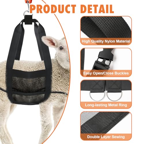 Calf Sling for Weighing, Goat Harness with Adjustable Straps