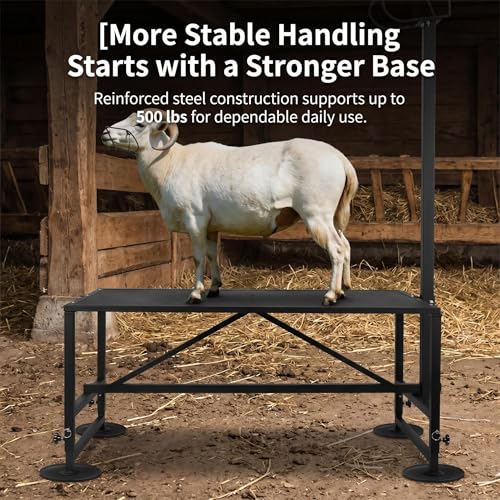 Goat Sheep Stand Roadside Stand Goat Milking Stand Halter Farm Supplies Cows Supplies Farm Outdoor Cow Accessories 47x23in Tabletop 500 lbs