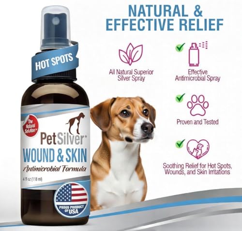 PetSilver Wound Spray, Antibacterial, Healing Aid, USA Made, 4 fl oz - size: 4 oz