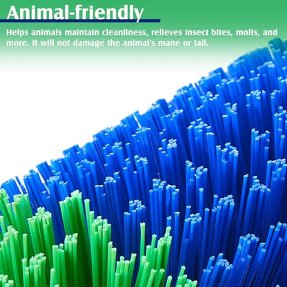 3 Pack Livestock Scratching Brush, Blue and Green - color: Blue and Green