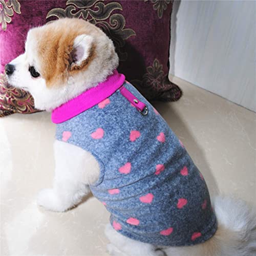 Dog Sweater, Soft Fleece Vest with Leash Ring Pullover Jacket Winter Pet Dog Clothes for Puppy Small Dogs Cats Teddy Chihuahua Yorkshire Grey Heart | Winter Jacket,Pet Clothing,Dog Clothes,Puppy,For Small Dogs Cats,Teddy,Cat Apparel,Dog Costume,Christmas