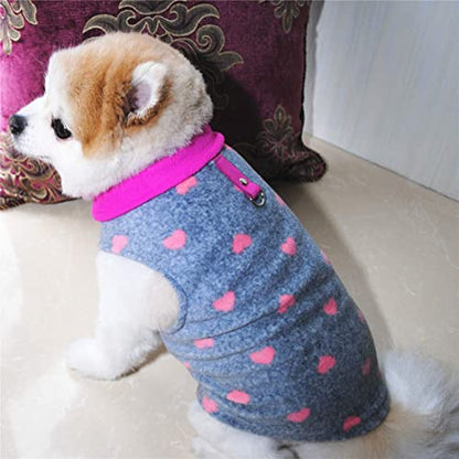 Dog Sweater, Soft Fleece Vest with Leash Ring Pullover Jacket Winter Pet Dog Clothes for Puppy Small Dogs Cats Teddy Chihuahua Yorkshire Grey Heart | Winter Jacket,Pet Clothing,Dog Clothes,Puppy,For Small Dogs Cats,Teddy,Cat Apparel,Dog Costume,Christmas