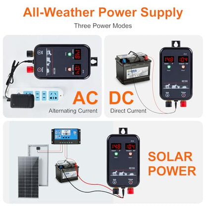 5Miles/8KM Electric Fence Charger,Output 10kV AC/DC Electric Fence Energizer 1 Joule with LED,Portable Electric Fence Plug in Charger for Livestock,Prevent Wild Animals Intrusion for Livestock Poultry