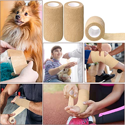 Treela 36 Pcs Self Adherent Bandage 4" X 5 Yard Wrap Breathable - color: Nude, size: 4" X 5 Yard