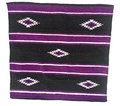 Majestic Ally 36"x 34" Navajo Design Acrylic Saddle Blanket -2.4 lbs (Purple and Black) - color: Purple and Black
