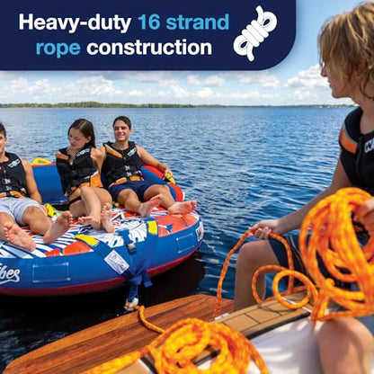 Wow Sports Tow Rope for Towable Tubes - 60 ft - 16-Strand Braided Polypropylene
