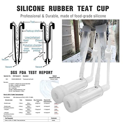 6L Goat Milking Machine, Plug-in Pulsation Pump Milker (Classic) | Hantop UnitedFarm, Speed Adjustable Pump, Auto Stop Check Valve, SUS304 Stainless Steel Bucket, Food-grade material - color: for Goat, size: 6L