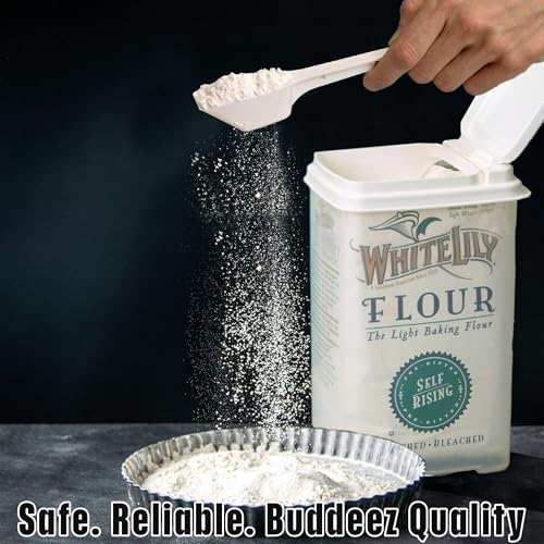 Buddeez Flour and Sugar Container - 3.25 Quart All Purpose Kitchen Organization and Storage Unit, Large Food Storage Container For Kitchen and Organizing Your Pantry (with Scoop)