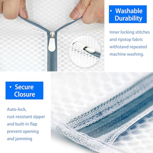 4Pcs Mesh Laundry Bags Delicates Lingerie Wash Washer Washing Machine Bag | 2 Medium 12 x 16 Inches & 2 Large 16 x 20 Inches