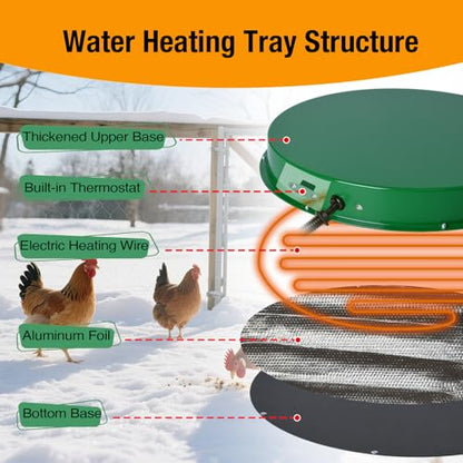 Chicken Water Heater Base, 125W Freeze Protection for Poultry Drinkers - size: 1 PACK