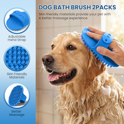 Blue Pet Grooming Rake Metal Comb Grooming Brush for Dogs and Cats - color: Blue