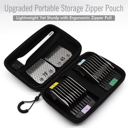 4 Pieces Professional A5 Style Animal Clipper Metal Snap-on Attachment Guard Guide Combs Set, 5/8", 3/4", 7/8", 1" Compatible with Wahl KM Series Oster A5 Andis Detachable Blade Pet Groomers