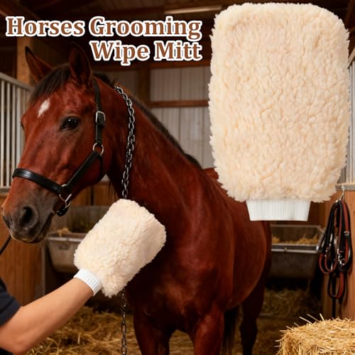 Curry Comb Kit, 6 Ring Curry Comb & Horse Grooming Mitts - color: 6 Ring Curry Comb & Horse Grooming Mitts