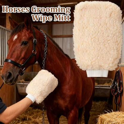 Curry Comb Kit, 6 Ring Curry Comb & Horse Grooming Mitts - color: 6 Ring Curry Comb & Horse Grooming Mitts