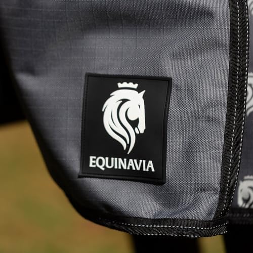 Equinavia Arktis Extended Neck Mid Weight Turnout Blanket 200g - Charcoal Gray - 75 in - color: Charcoal Gray, size: US 75 in