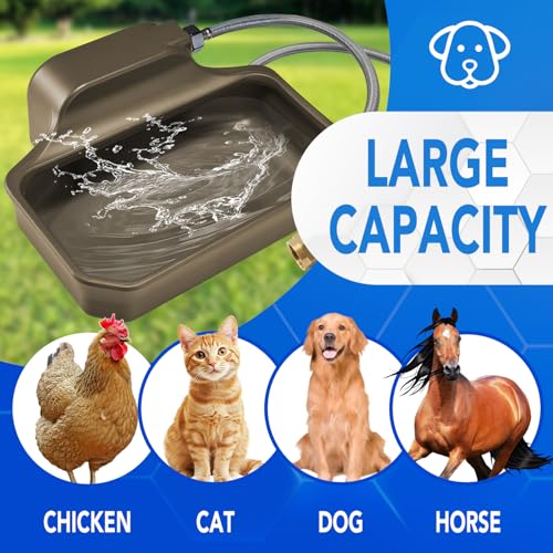 PETTEN Auto Fill Dog Water Bowl, Outdoor 1Gal/3.75L Automatic Dispenser - color: Brown