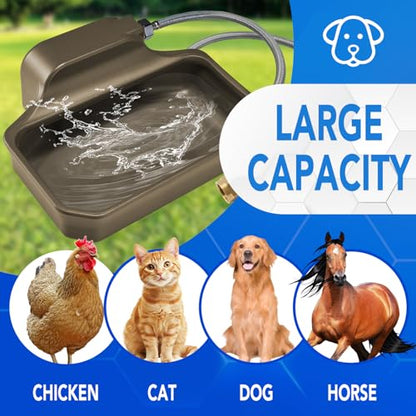PETTEN Auto Fill Dog Water Bowl, Outdoor 1Gal/3.75L Automatic Dispenser - color: Brown