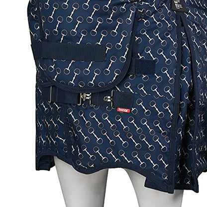 Horze Avalanche Heavyweight Combo Turnout Blanket 350g - Dress Blue/Bronze - 75 in - color: Dress Blue/ Bronze, size: US 75 in (EU 140 cm)