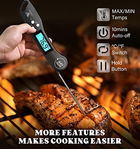 DOQAUS Meat Thermometer Digital – Instant Read Food Thermometer for Cooking - color: Night Black, size: 1 Pack (4.6 Inches Probe)