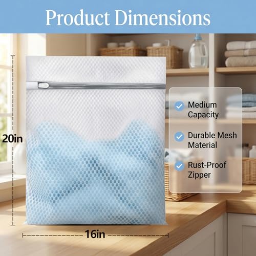 3Pcs Laundry Bags Mesh Wash Bags 16x20 Inches | (3 Large) - size: 3-PACK-Large